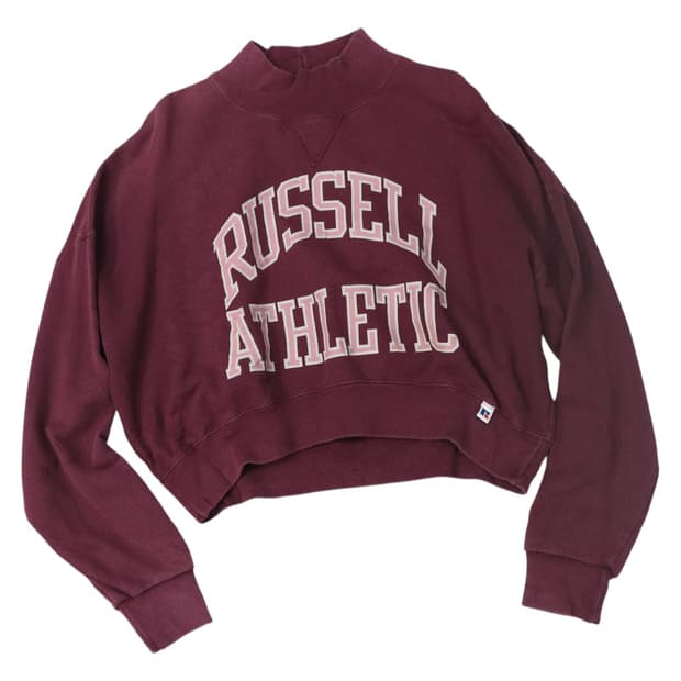 RUSSELL ATHLETIC 러셀 애슬레틱 빈티지 하이넥 크롭 맨투맨