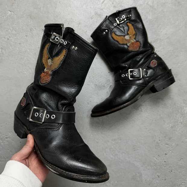 90's 할리데이비슨 엔지니어 부츠 모터사이클 바이커 부츠