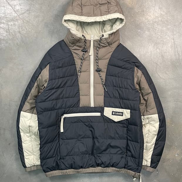 컬럼비아 컬러블록 아노락 패딩