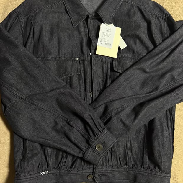 4) 폴리테루 올드맨 데님 트러커 자켓 다크 인디고