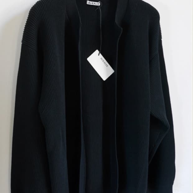 AURALEE 헤비트위스트  블랙 가디건