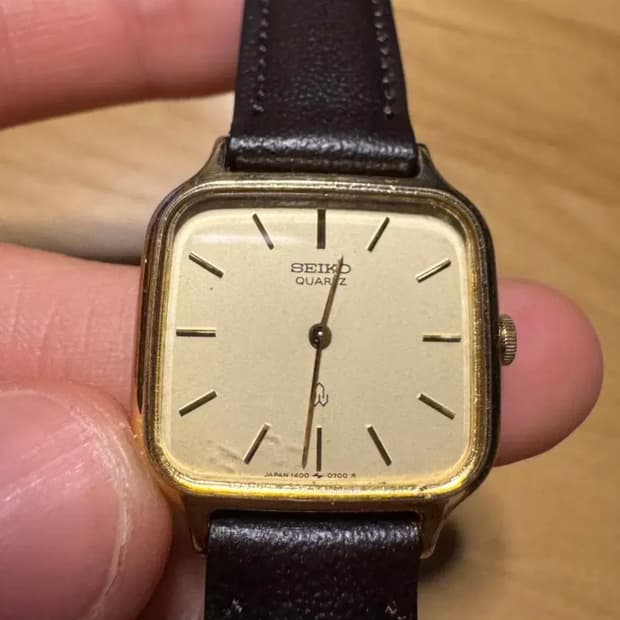 90년대 세이코 금장 사각 쿼츠