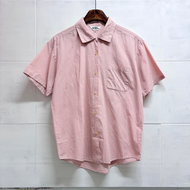 JINO HOUSE 핑크 깅엄체크 남방 JPN