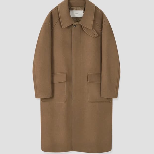 키뮤어 세미오버 발마칸 코트 M 브라운