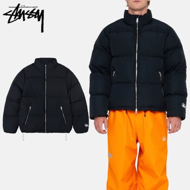 스투시 다운 퍼퍼 나일론 블랙 M