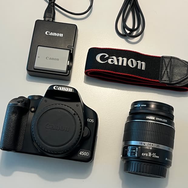 캐논 eos 450d + 번들 렌즈 18-55mm / dslr