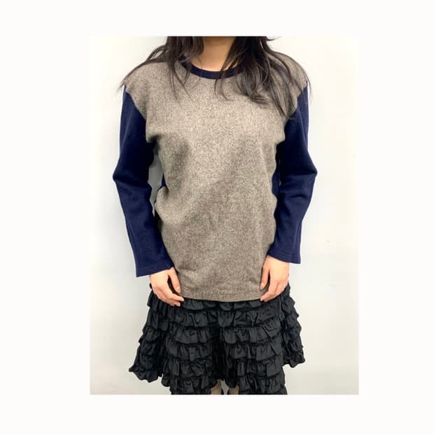 꼼데가르송 옴므 Deux 배색 니트