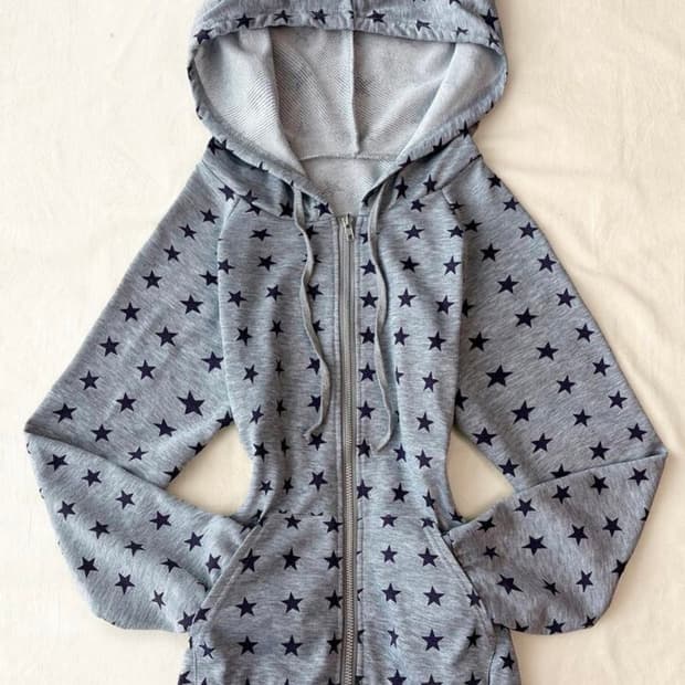 빈티지 별 스타 후드집업