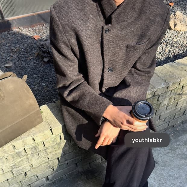 유스 울 하프 코트 M