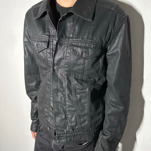 DIESEL 디젤 블랙 코팅 데님 자켓
