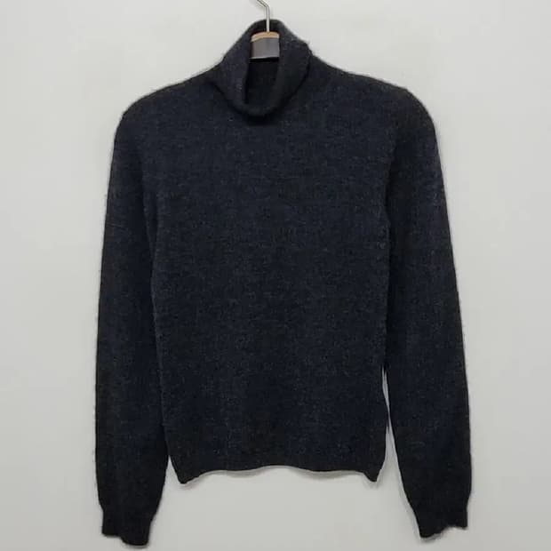 (XS) 터틀넥 캐시미어 니트 차콜 무지 목폴라 스웨터 
