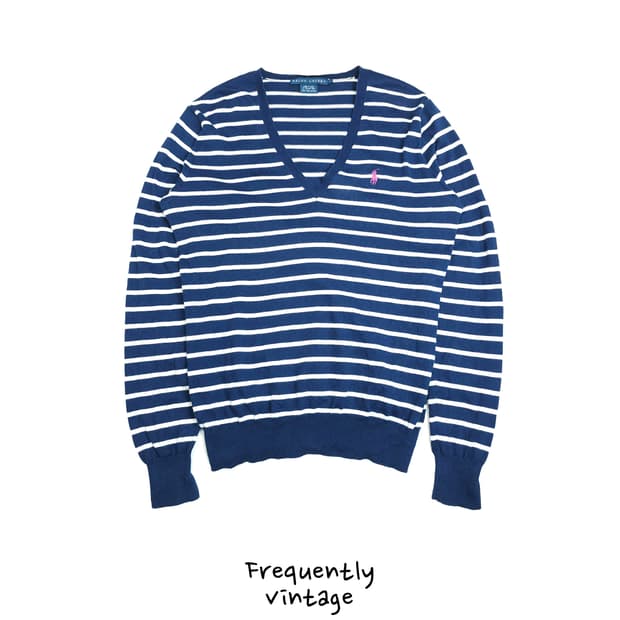 [택포]폴로 피마코튼 브이넥 니트 L