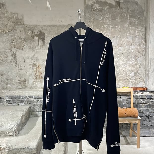 모스키노 블랙 메저먼츠 오버 후디 집업