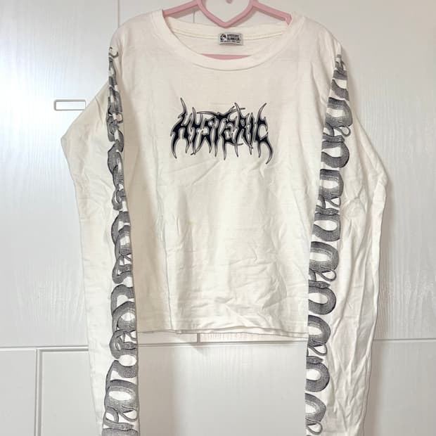 Hysteric glamour 스네이크 루프 롱슬리브 화이트 