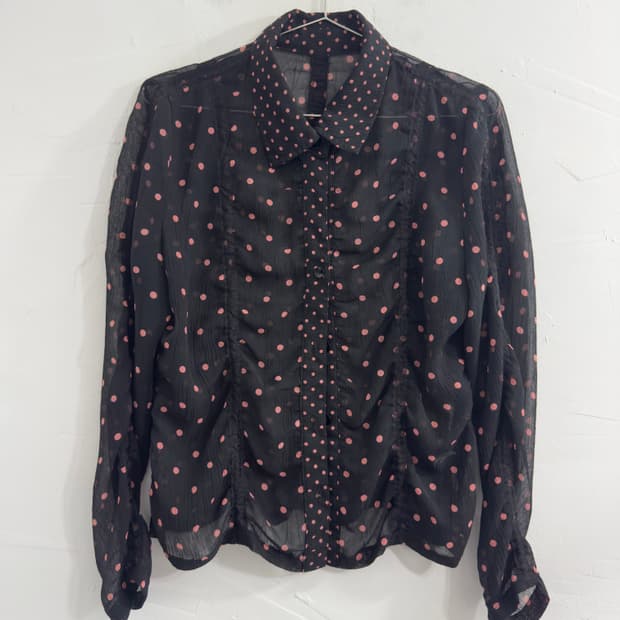 dot shirring shirt