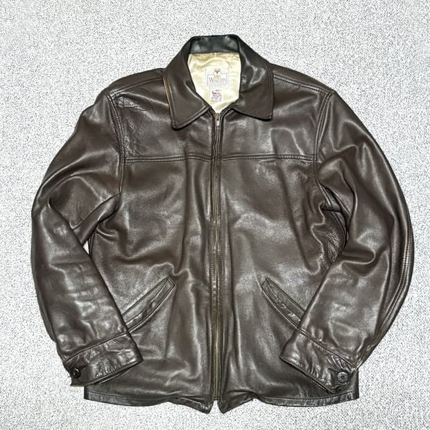 70s 빈티지 Mid western sport togs 디어스킨 레더자켓