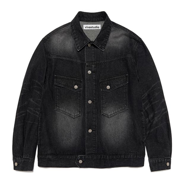 새상품(L)비바스튜디오 데님 트러커 자켓 블랙