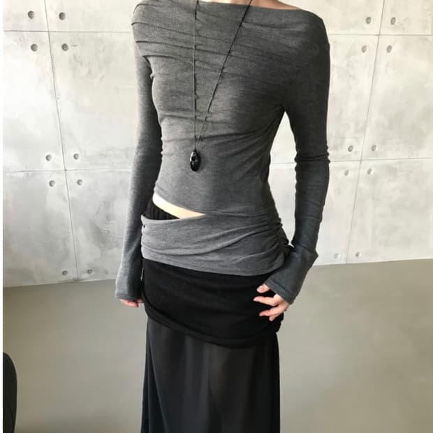 르에브 leve 드레이프 셔링 슬림탑