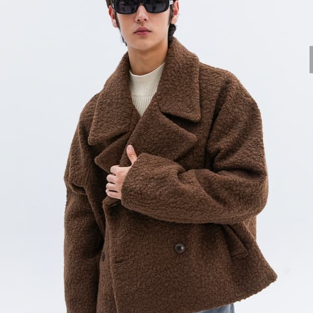 트립르센스 부클 헤비 오버 더블 코트