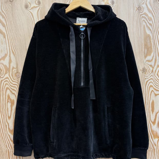 솔리드옴므 코듀로이 반집업 후드티