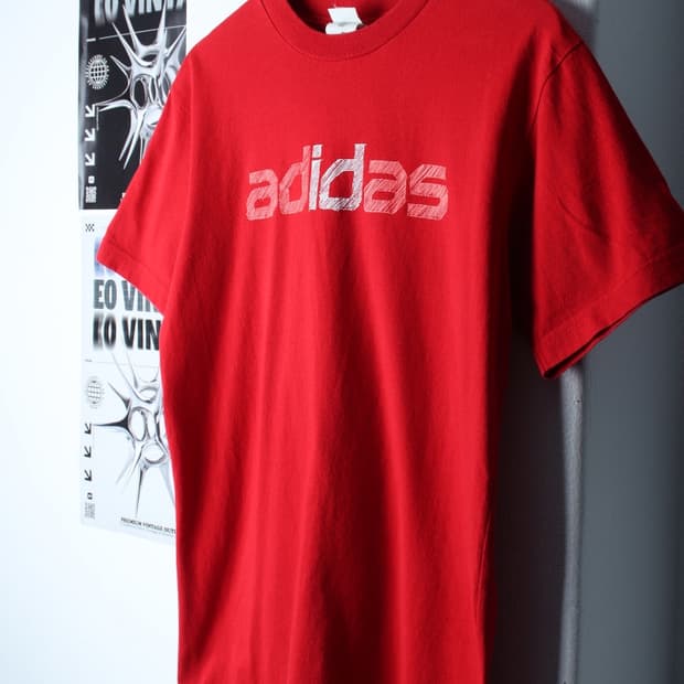 (M-L) 아디다스 반팔 티셔츠 빅로고 레드 USA 한정판-199922