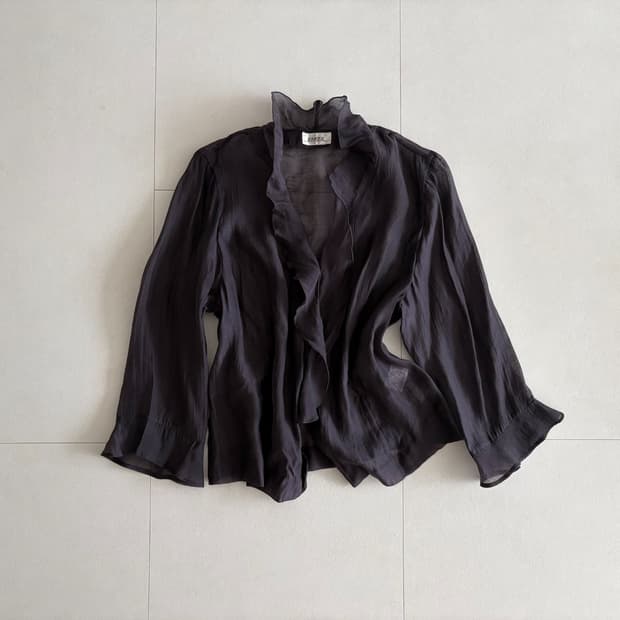 sheer ruffle jacket