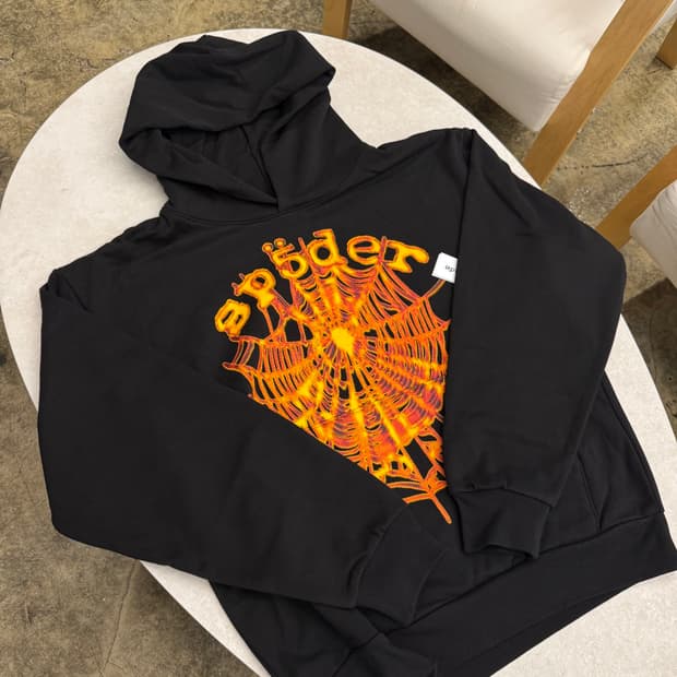 Sp5der 스파이더 후드 블랙