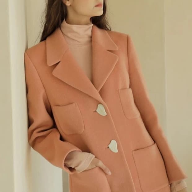 폴앤앨리스 핑크 울코트