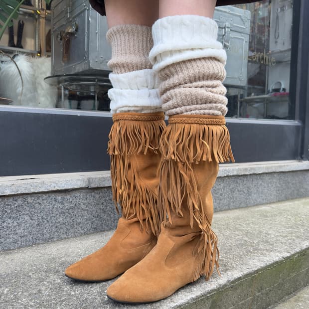 00s 샘 에델만 스웨이드 프린지 포인트 부츠