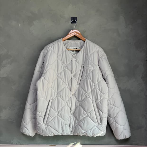 노스페이스 화이트 라벨 에센셜 경량패딩 화이트 샌드