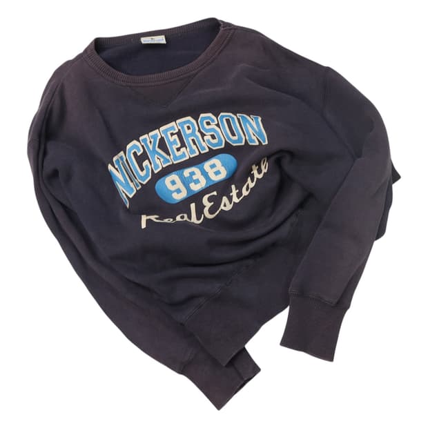 빈티지 네이비 그래픽 페이디드 맨투맨 (L)