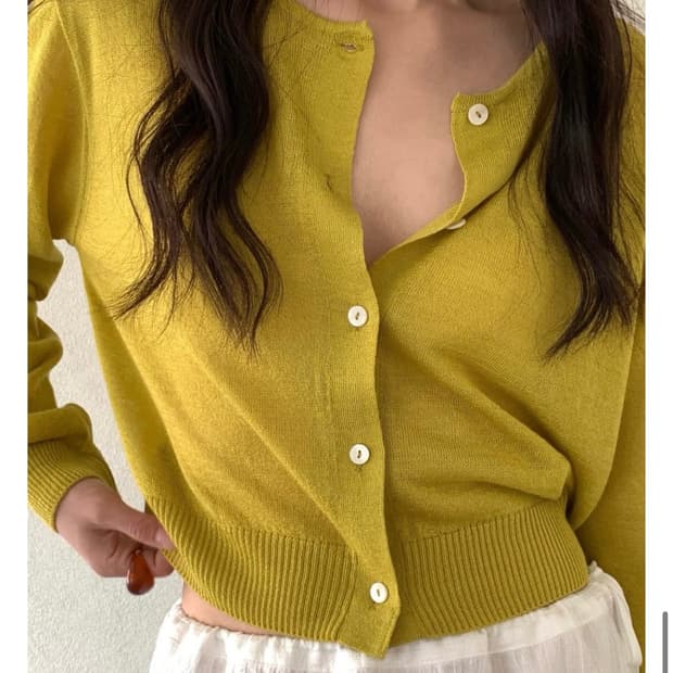 새상품 free) 드온도 썸머 올리브가디건