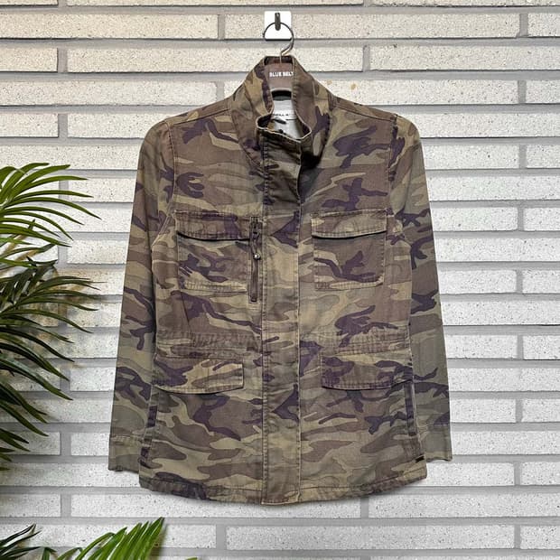 JPN VINTAGE 필드 자켓 하이넥 멀티포켓 카모 패턴 디테일 카키