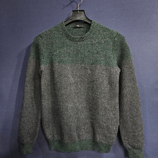 시스템옴므 투톤 남성 슬림핏 100 니트