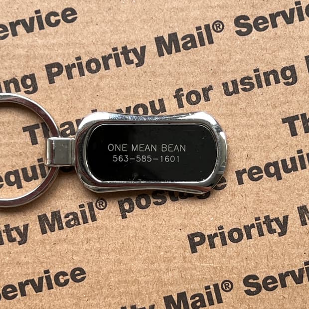 90s vtg ONE MEAN BEAN Keyring