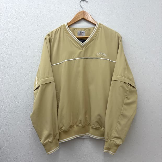 캘러웨이 골프 베이지 브이넥 윈드브레이커