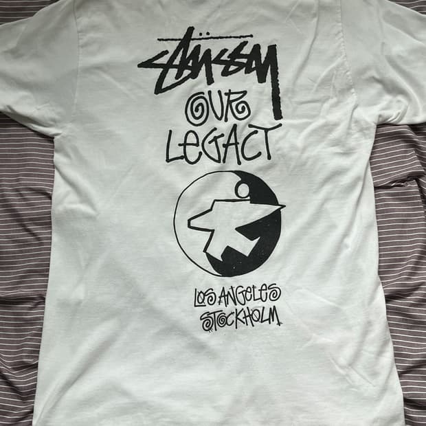 (M) 스투시 x 아워레가시 서프맨 피그먼트 다이드 티셔츠 반팔 내츄럴