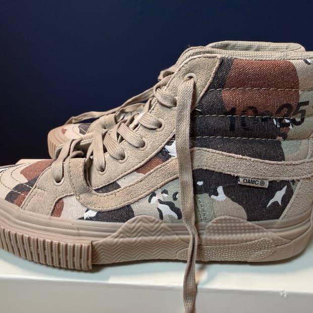 반스 OTW X OAMC X WTAPS 카모 스케이트 하이 스니커즈 1회