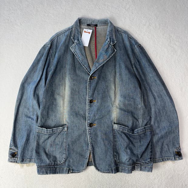 토네이도 마트 빈티지 페이딩 커버올 데님 자켓 