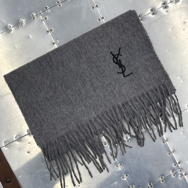 입생로랑 90s ysl 로고 울 머플러 