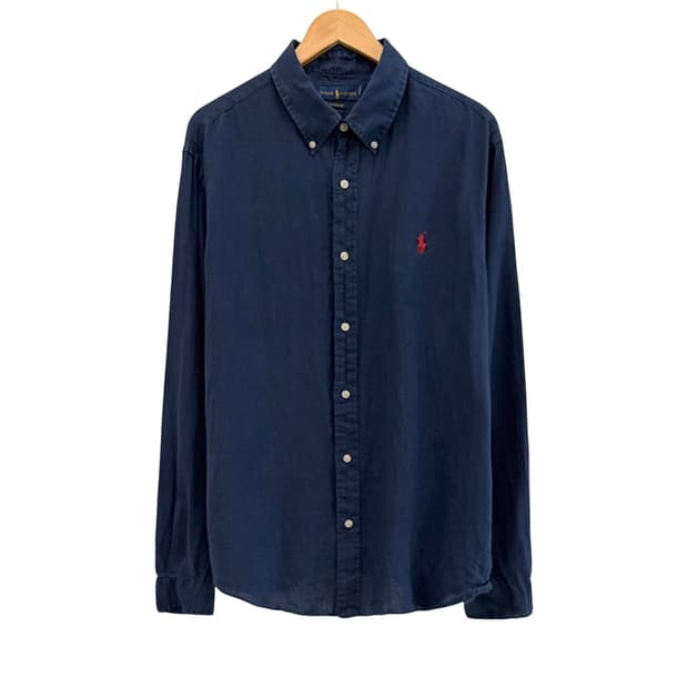 폴로 린넨 긴팔 셔츠 네이비 (2XL)