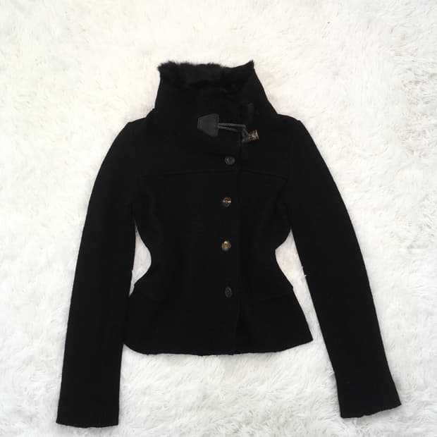 jpn vintage black duffle wool jk