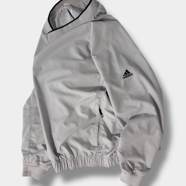 아디다스 00‘s 오버핏 라이트 그레이 폴리쉘 웜업 자켓