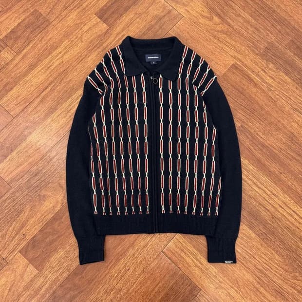 S 디스이즈네버댓 디네댓 체인 집업 폴로 니트 가디건 