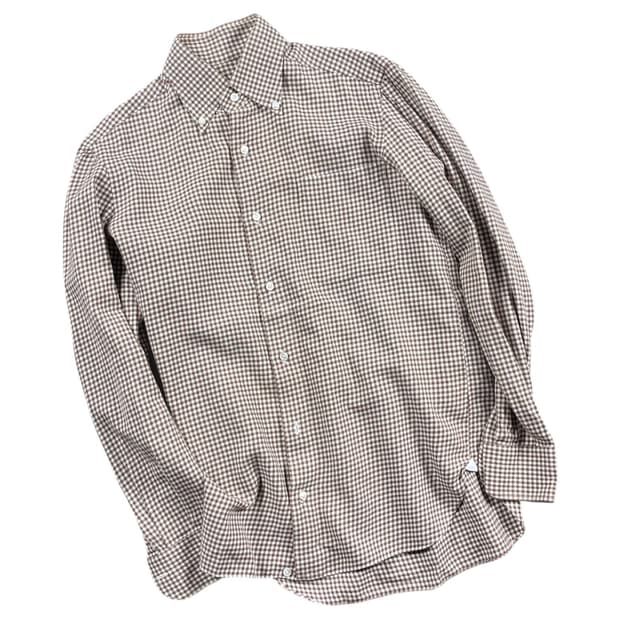 Vintage (maede in Italy) 브라운 체크 셔츠 