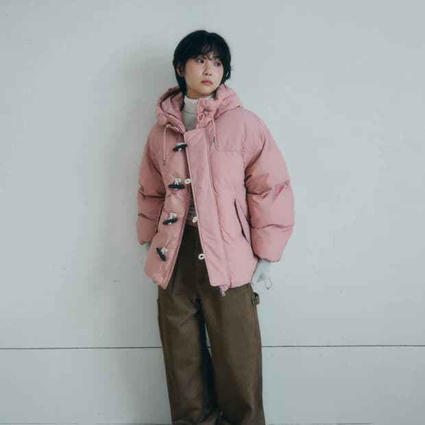코드그라피 더플 후드 패딩(핑크, 카키)