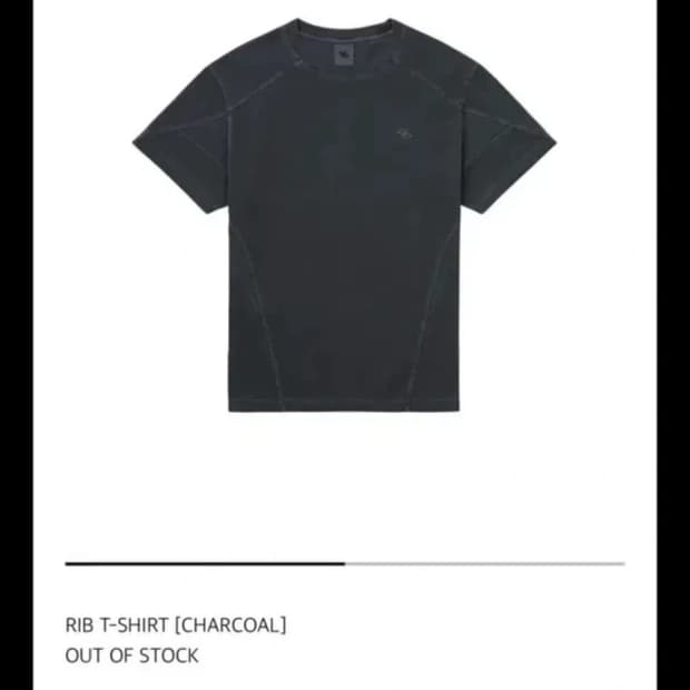 산산기어 rib t-shirt 차콜 반팔 티셔츠 