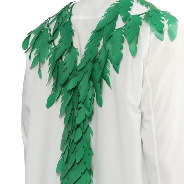 새상품 꼼데가르송 옴므플러스 리프 화이트 롱셔츠 M