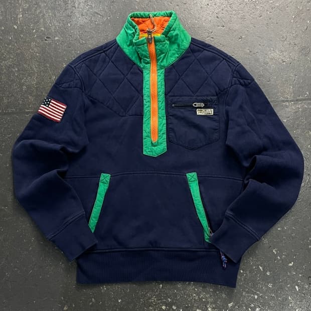 95 폴로 성조기 하이테크 하프집업 