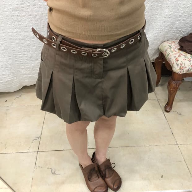 Bubble hem mini skirt